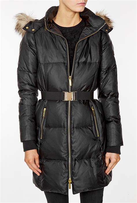 marshalls michael kors hooded black down jacket l|Michael Kors jacket.